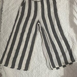 Christian Siriano Black and White Striped Pants